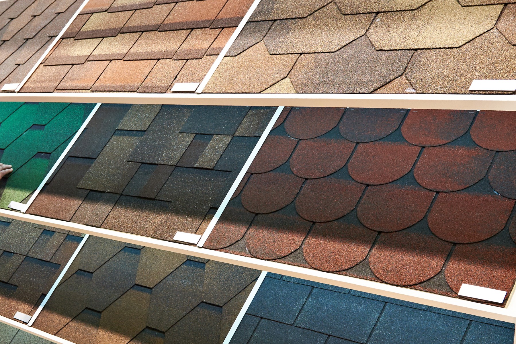 selection of different roofing materials